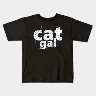 Cat Gal Black Hair Kids T-Shirt